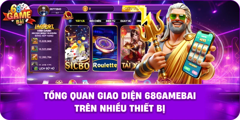 Tổng quan giao diện 68gamebai trên nhiều thiết bị